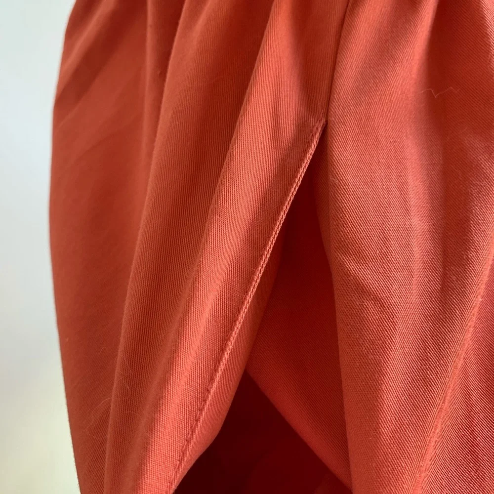 VINTAGE Strappy color-blocked sundress Coral, tan, & white Belted waist Size 10 - Picture 4 of 11